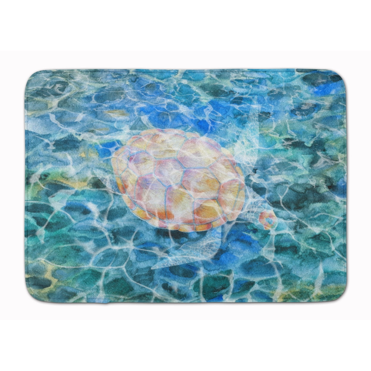 Sea Turtle Under Water Machine Washable Memory Foam Mat