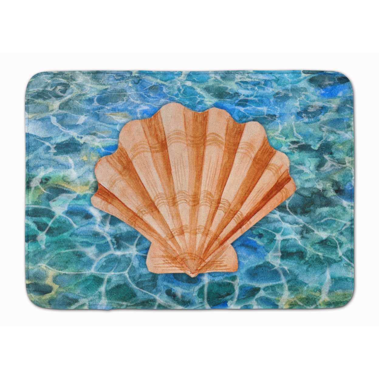 BB5367RUG Scallop Shell & Water Machine Washable Memory Foam Mat