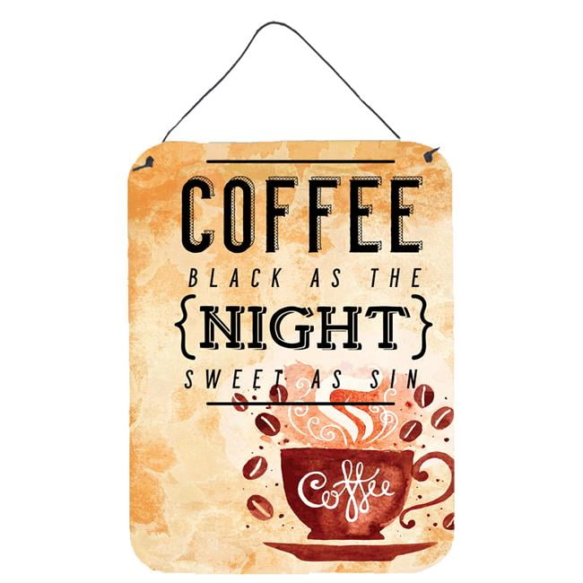 Black Coffee Sign Wall or Door Hanging Prints