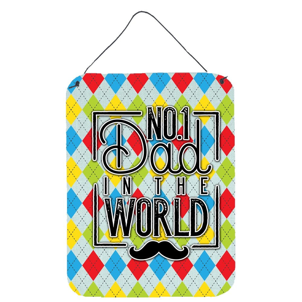 No 1 Dad in the World Argyle Wall or Door Hanging Prints