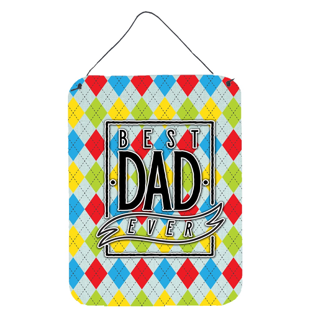 BB5442DS1216 Best Dad Ever Argyle Wall or Door Hanging Prints