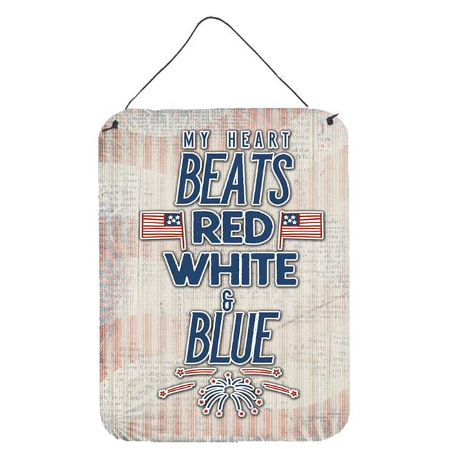 My Heart Beats Red, White & Blue Wall or Door Hanging Prints