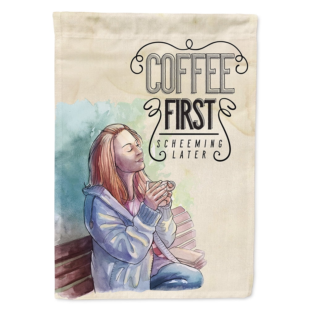 Coffee First Sign Garden Size Flag