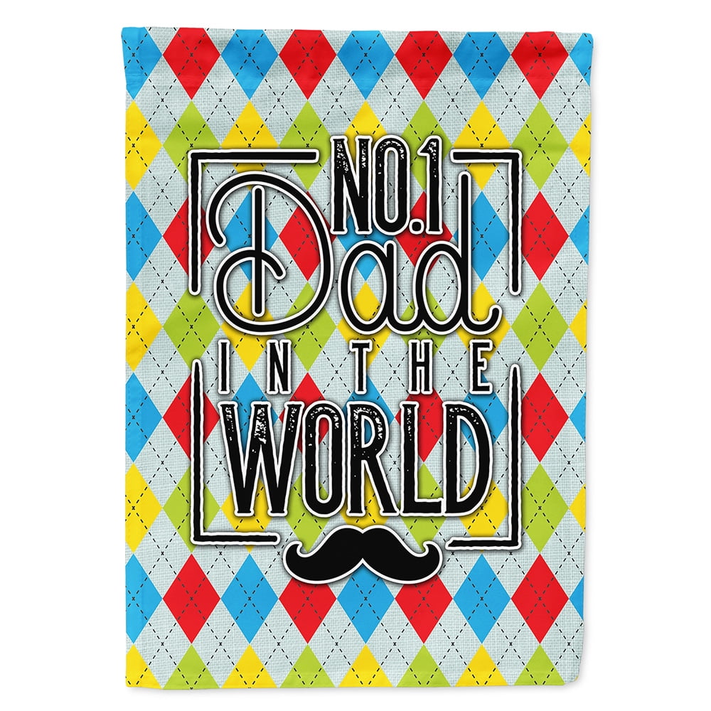 No 1 Dad in the World Argyle Garden Size Flag