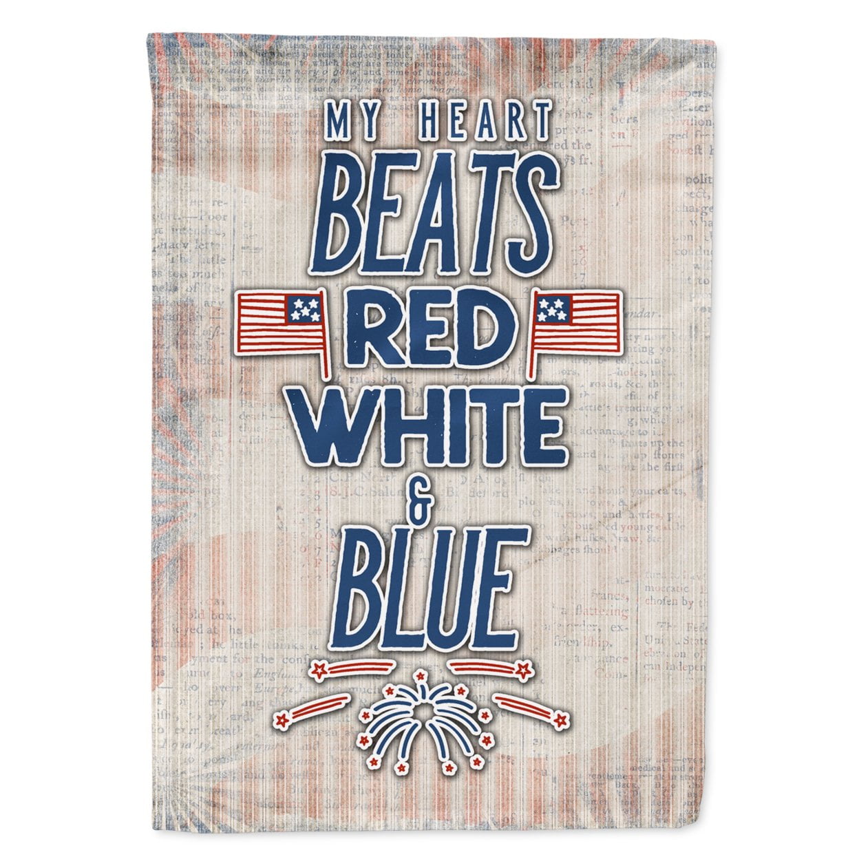 My Heart Beats Red, White & Blue Garden Size Flag