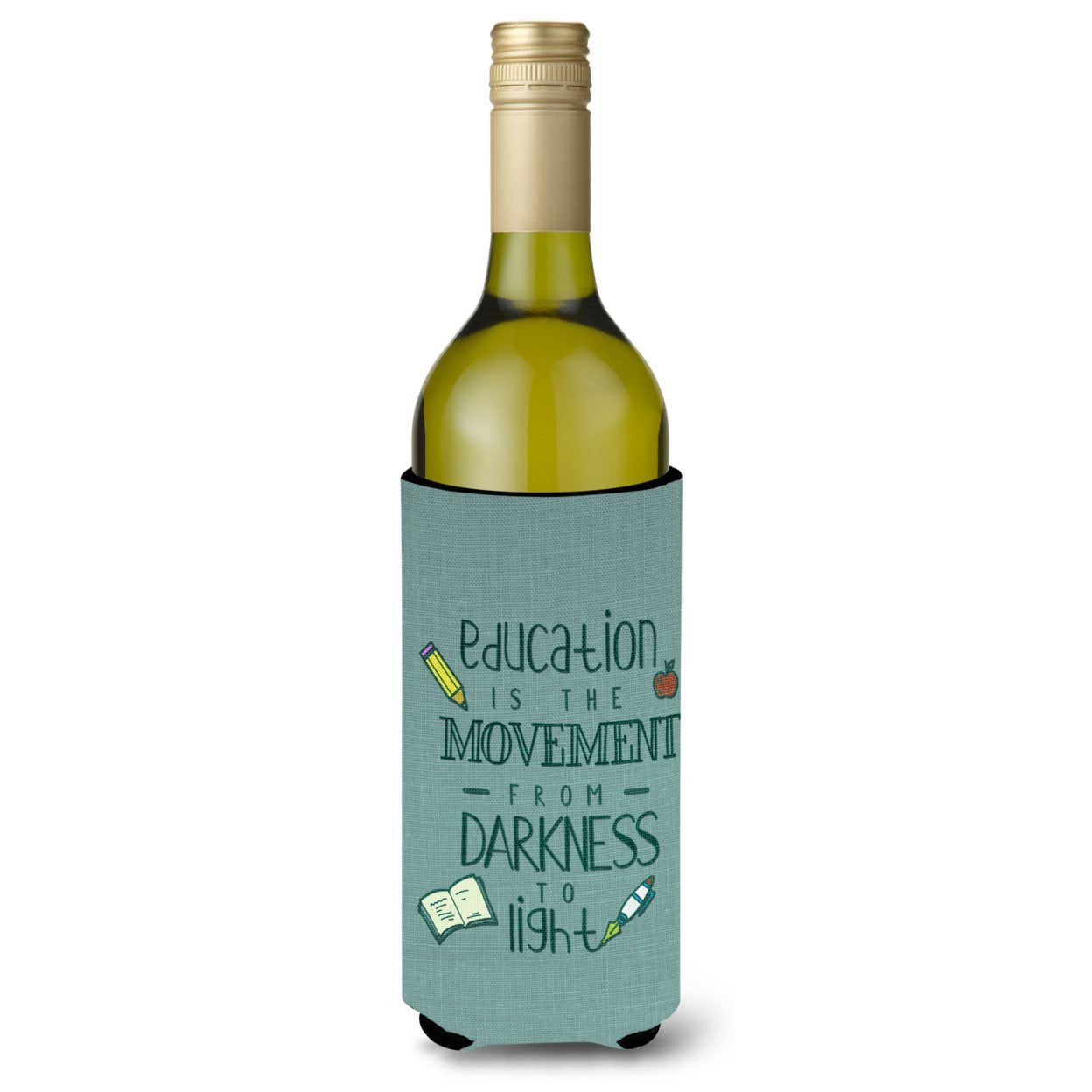Education is Movement Teacher Wine Bottle Beverge Insulator Hugger