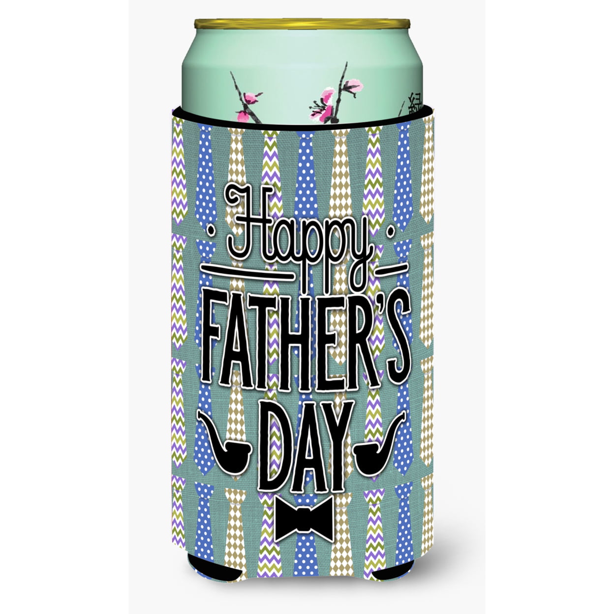 Happy Fathers Day Neckties Tall Boy Beverage Insulator Hugger