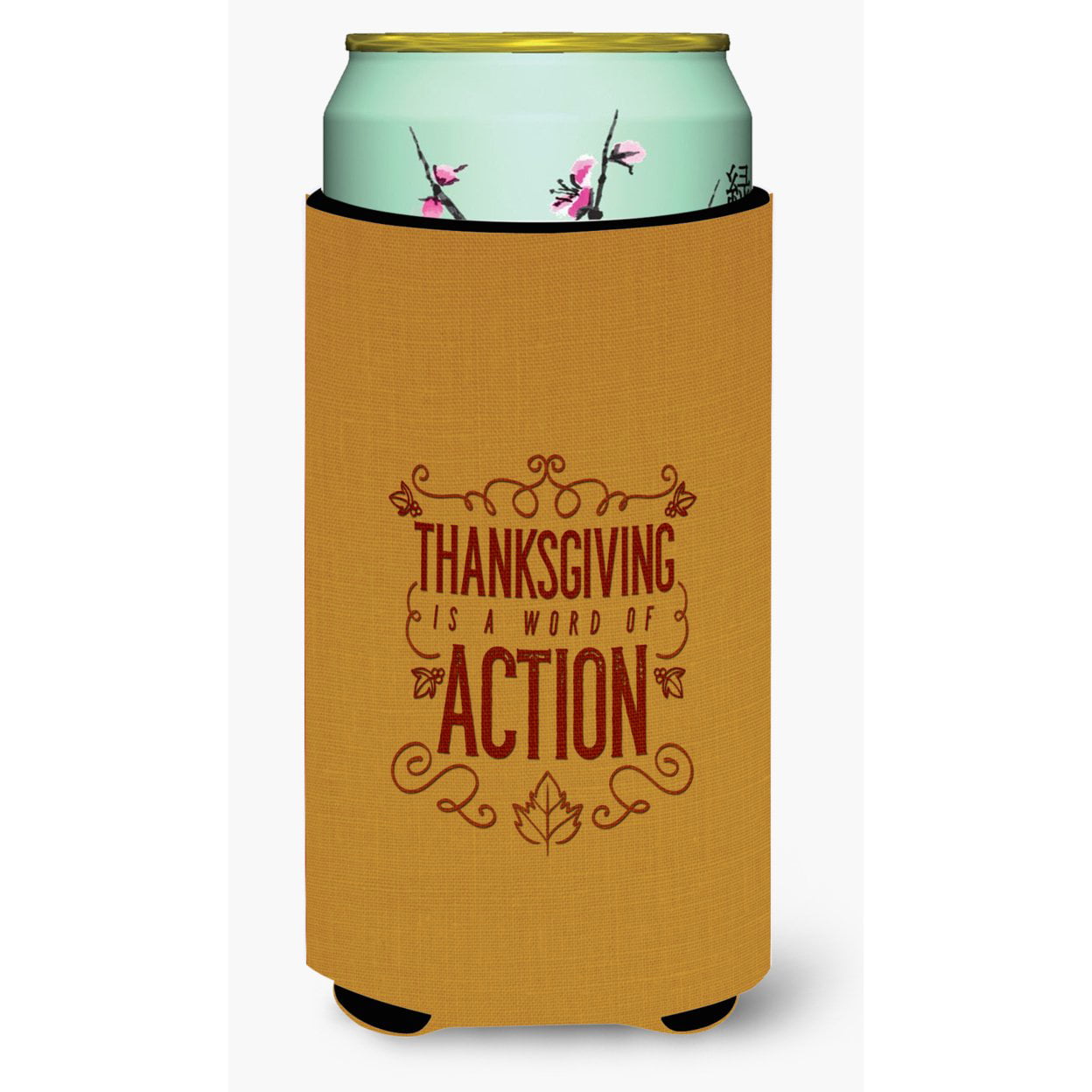 BB5458TBC Thanksgiving is Action Tall Boy Beverage Insulator Hugger