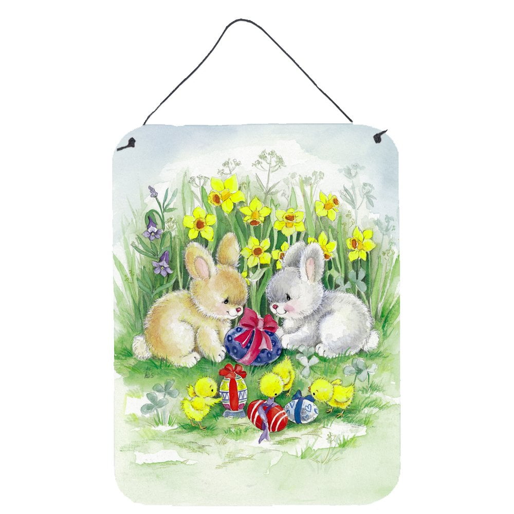 Easter Bunnies with Eggs Wall or Door Hanging Prints