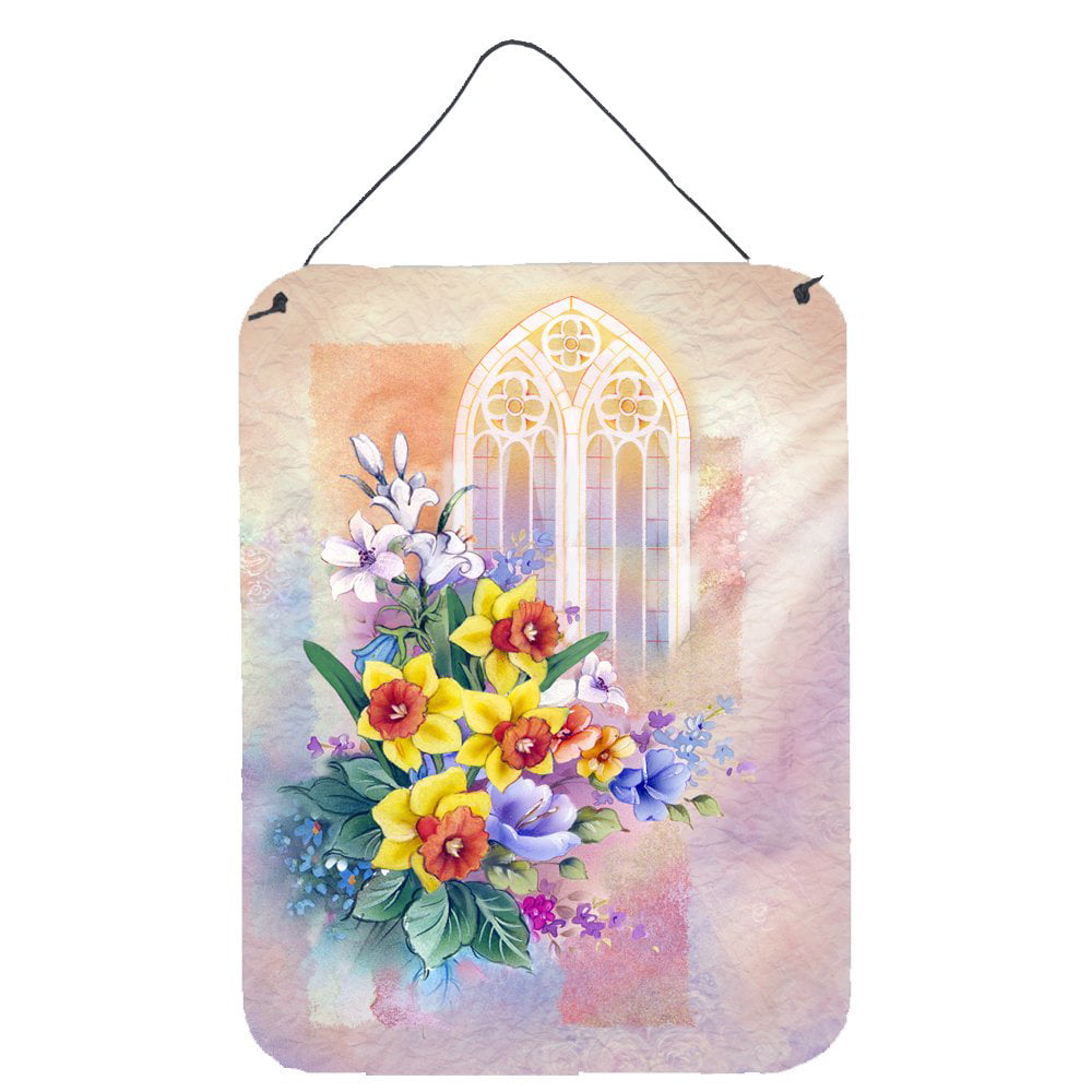 Church Window & Daffodils Wall or Door Hanging Prints