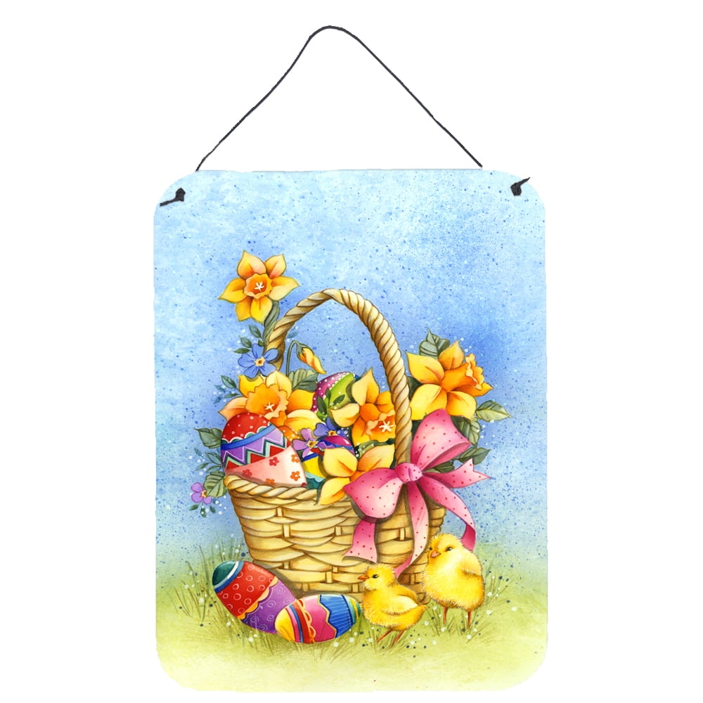 Easter Basket with Flowers Wall or Door Hanging Prints