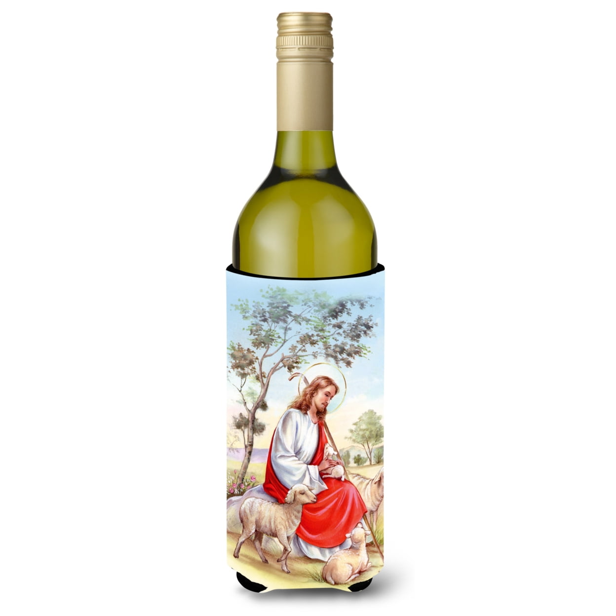Jesus Holding Lamb Wine Bottle Beverge Insulator Hugger