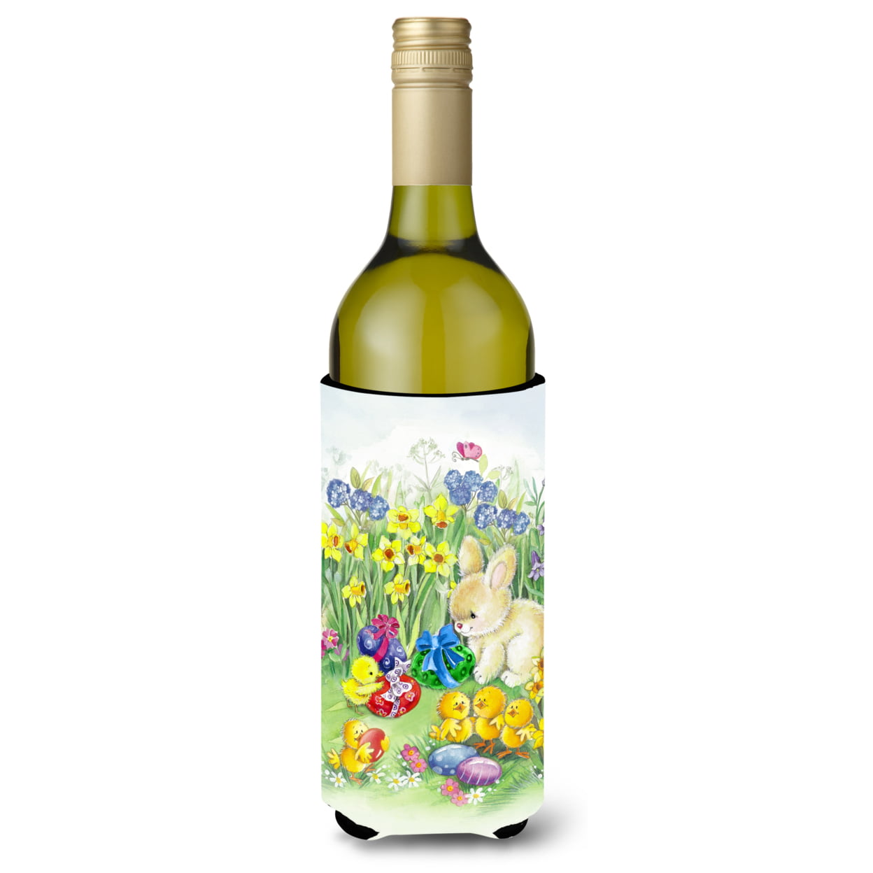 Picture of Carolines Treasures APH7091LITERK Easter Chicks & Bunny Wine Bottle Beverge Insulator Hugger