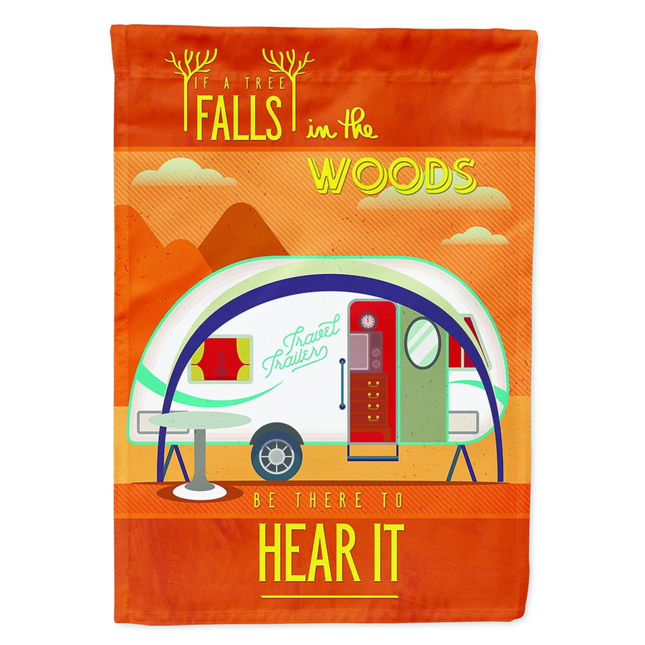 BB5484CHF Be in the Woods New Camper Flag Canvas House Size