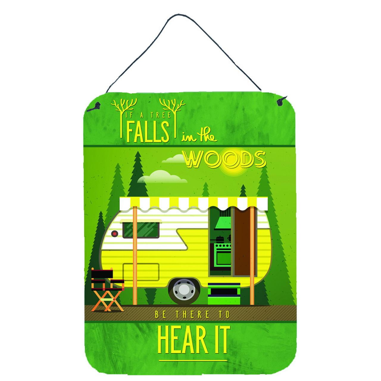 Be in the Woods Retro Camper Wall or Door Hanging Prints