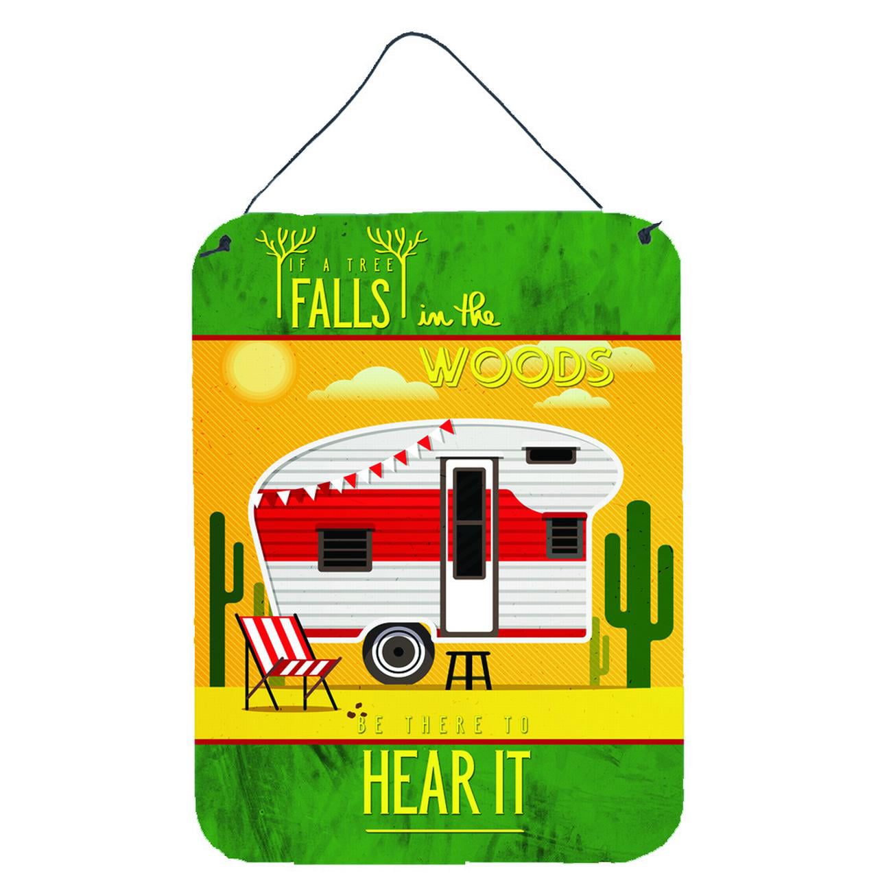 Be in the Woods Retro Camper Desert Wall or Door Hanging Prints
