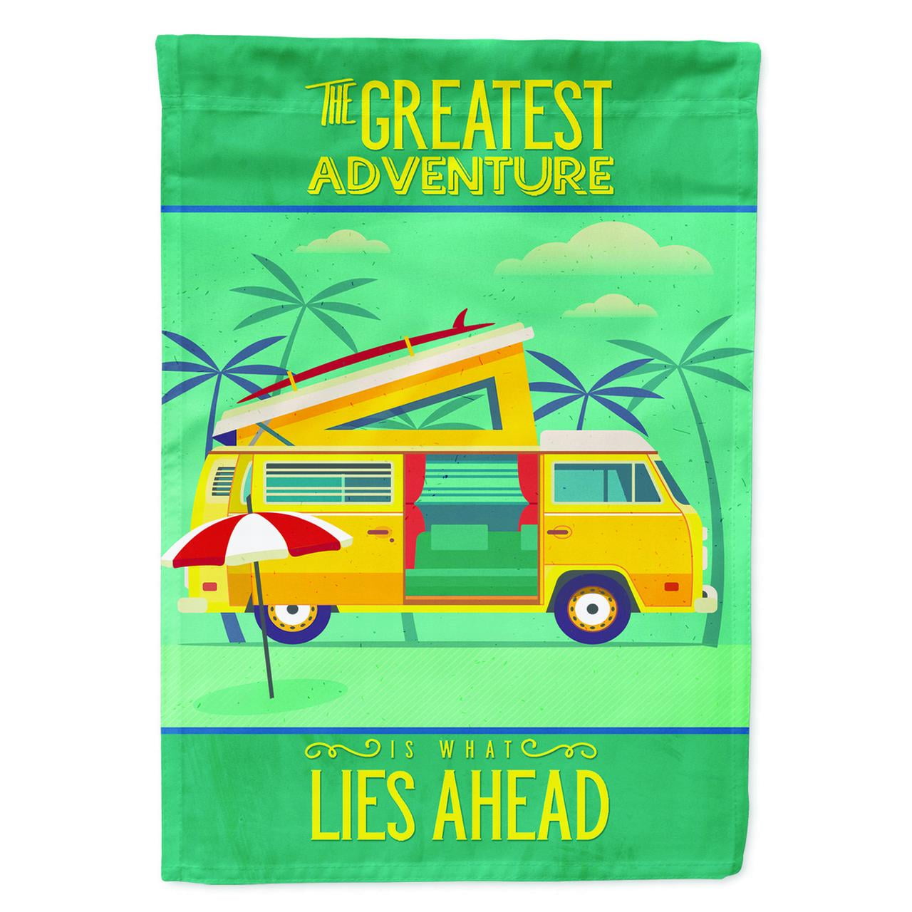 Greatest Adventure Camper Van Garden Size Flag