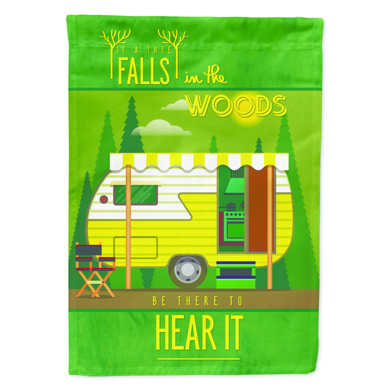 Be in the Woods Retro Camper Garden Size Flag