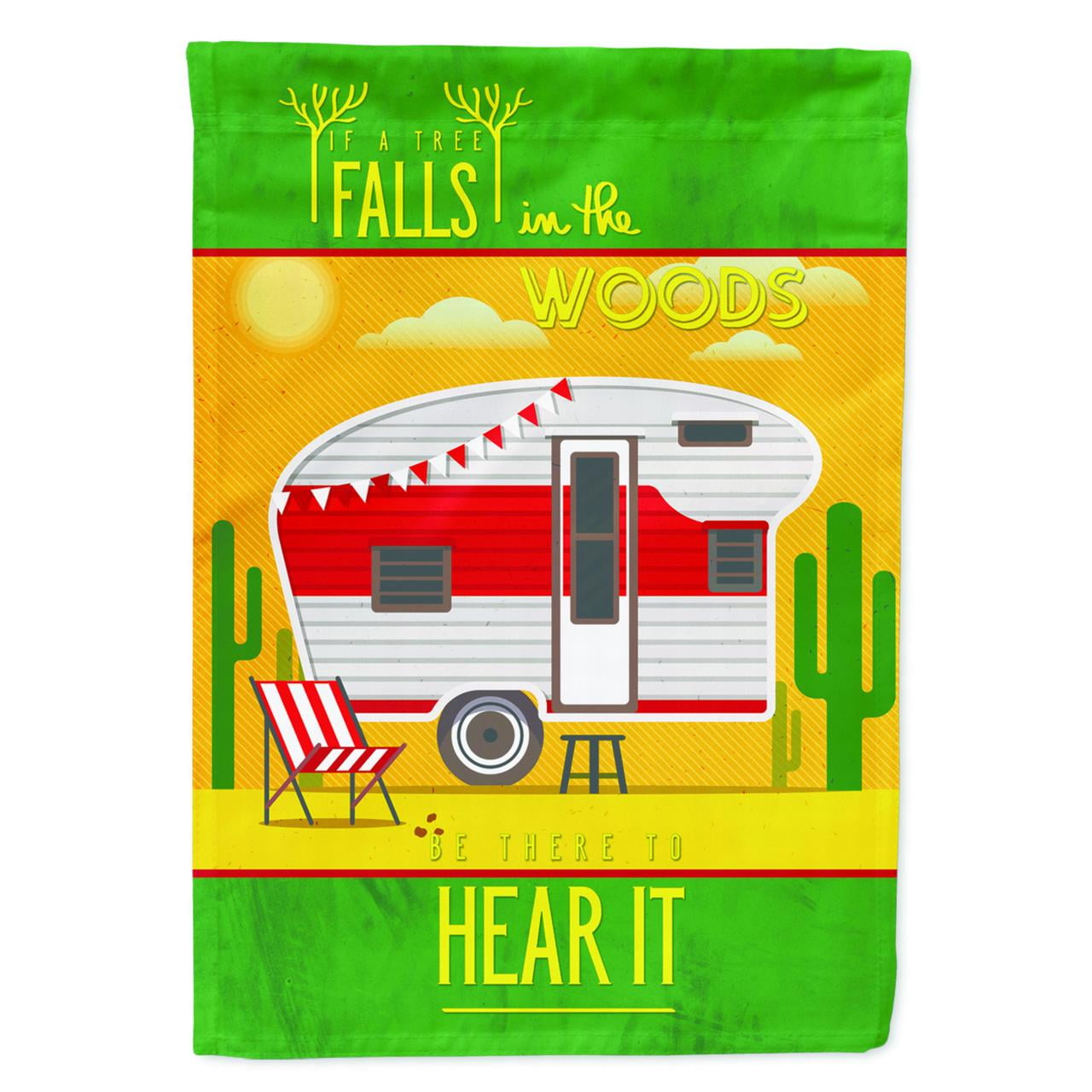 Be in the Woods Retro Camper Desert Garden Size Flag