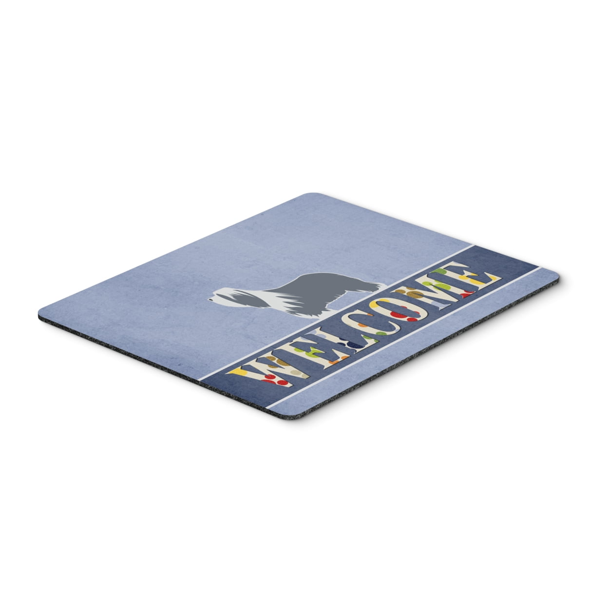 Bearded Collie Welcome Mouse Pad, Hot Pad or Trivet