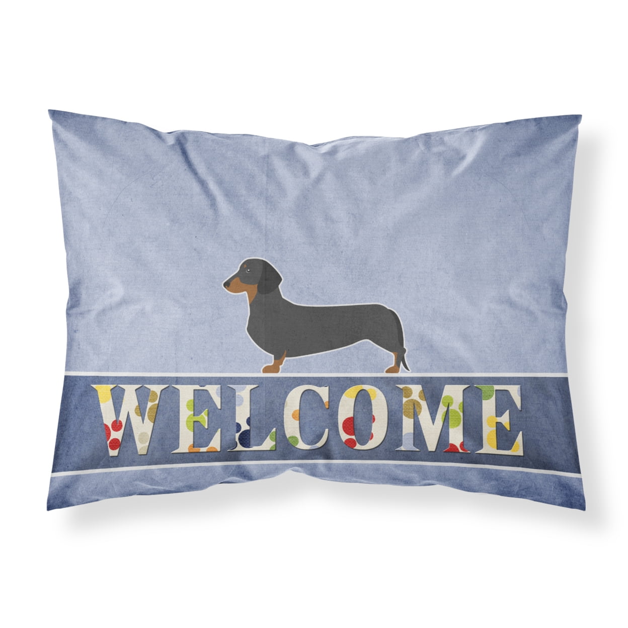 Dachshund Welcome Fabric Standard Pillowcase