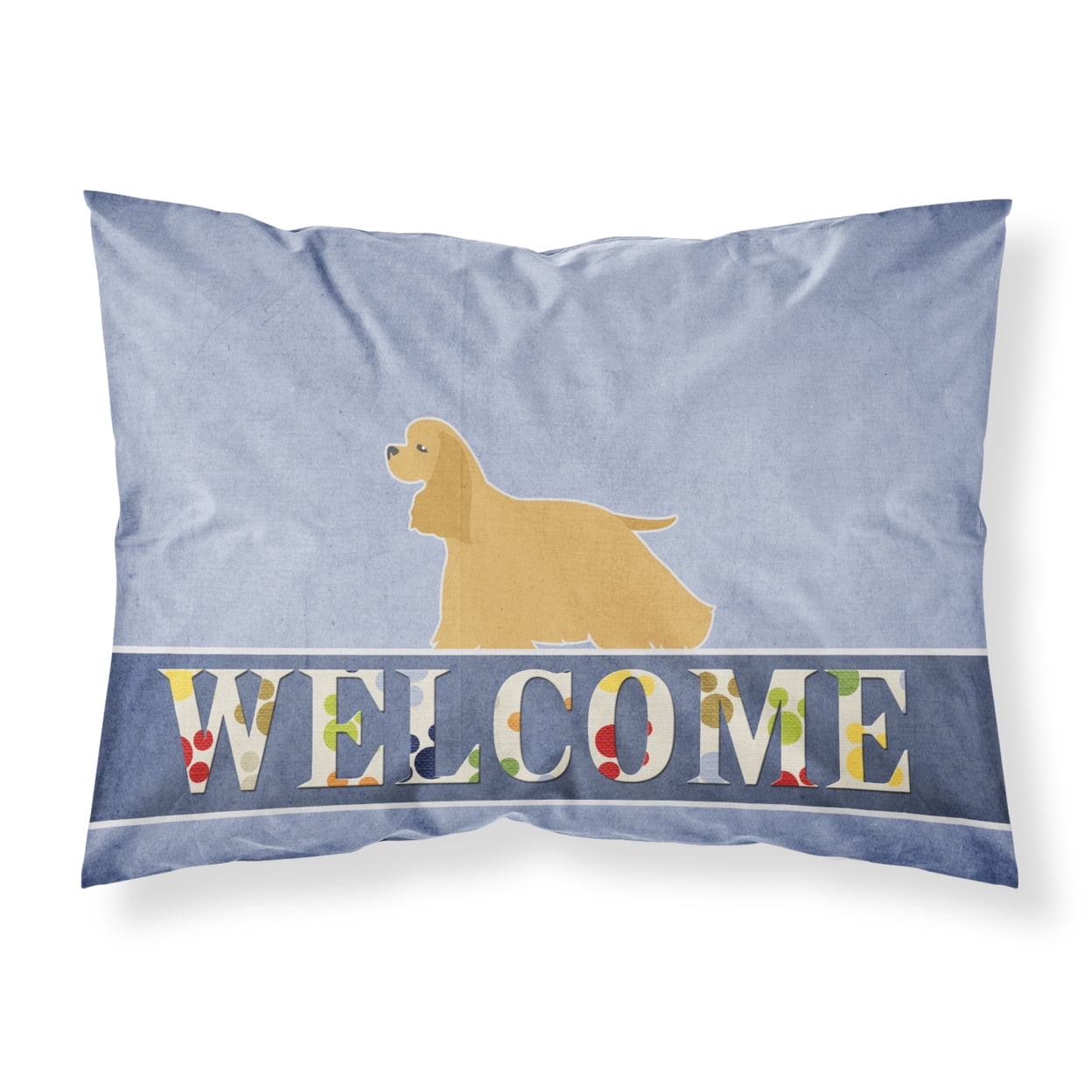 BB5490PILLOWCASE Cocker Spaniel Welcome Fabric Standard Pillowcase
