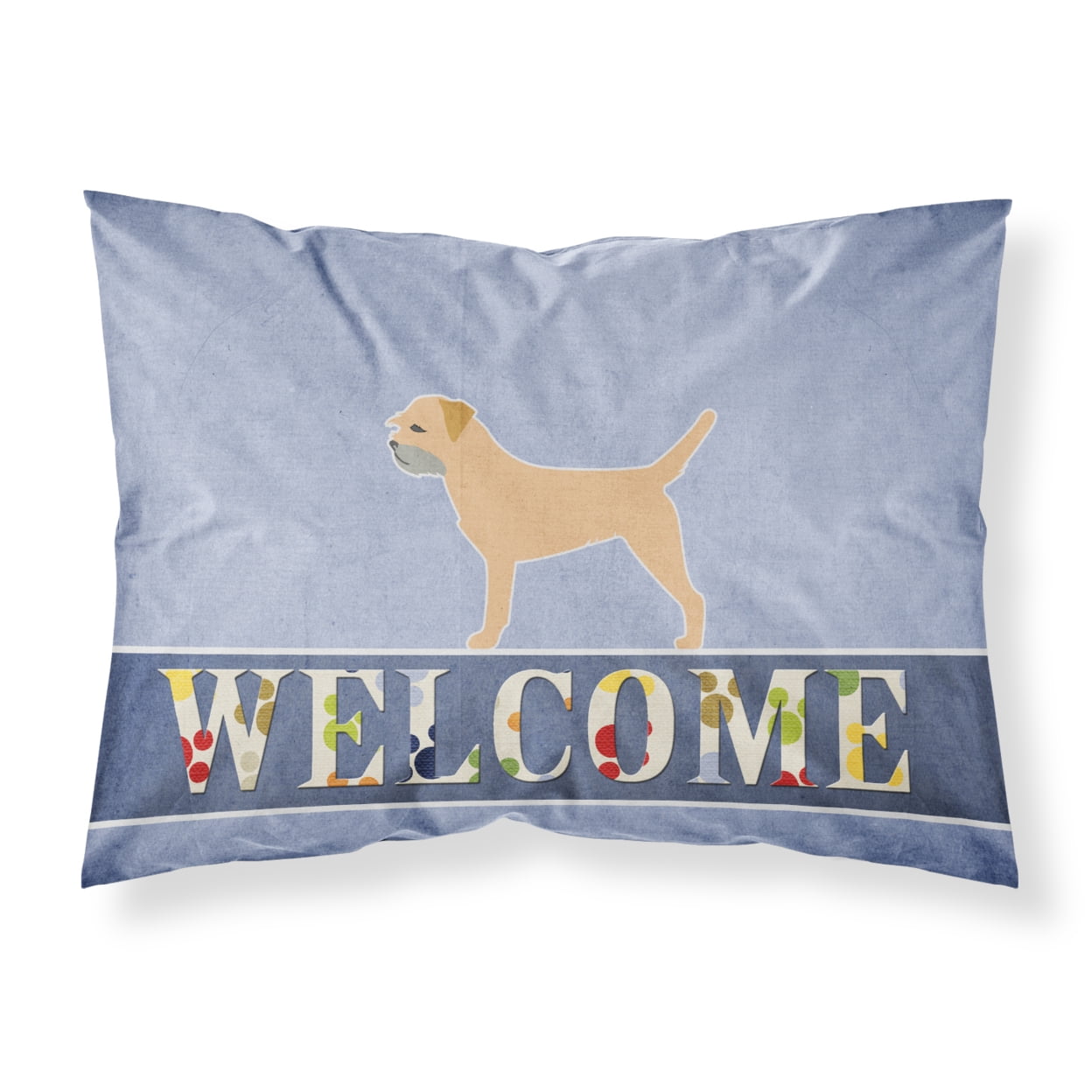 Border Terrier Welcome Fabric Standard Pillowcase