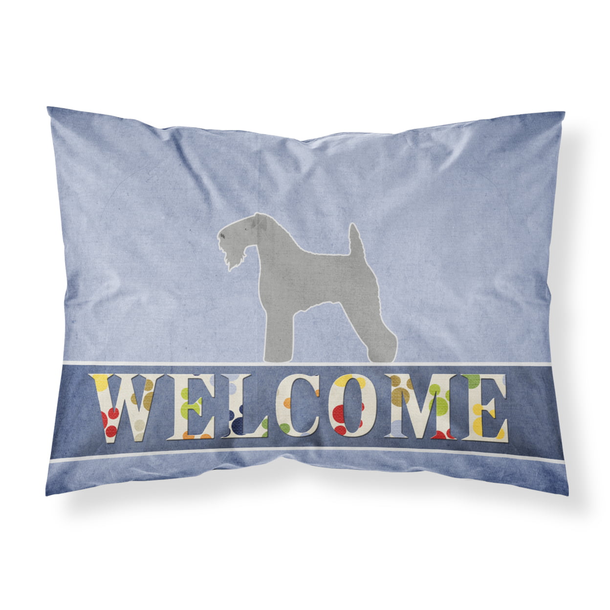 Kerry Blue Terrier Welcome Fabric Standard Pillowcase