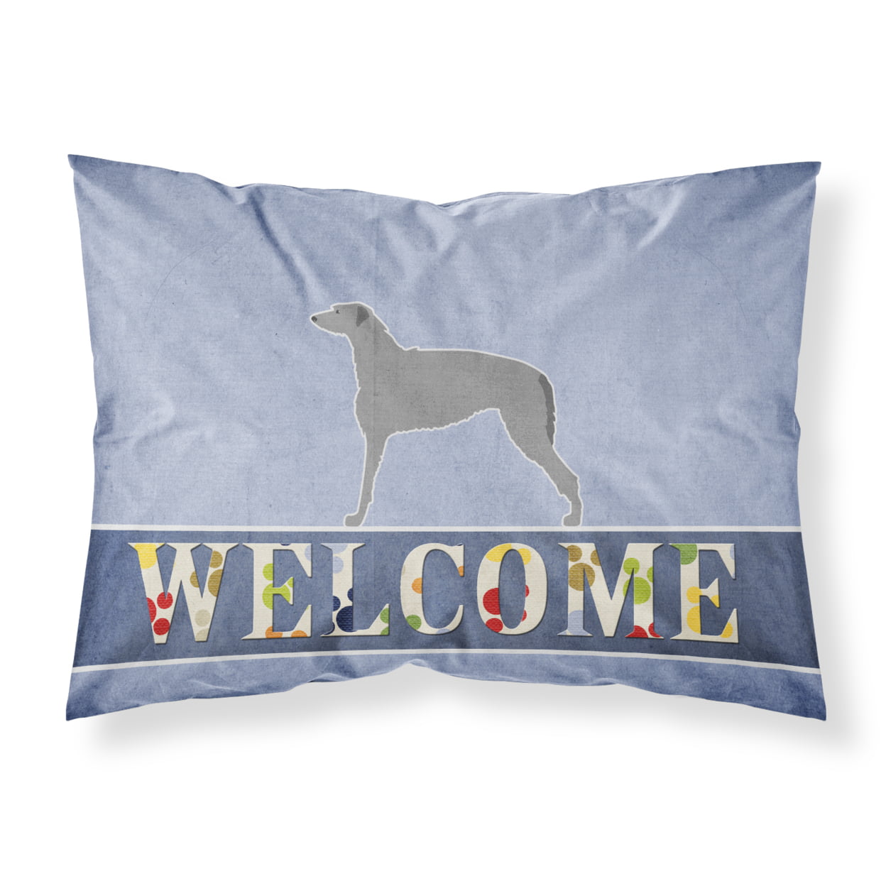 Scottish Deerhound Welcome Fabric Standard Pillowcase