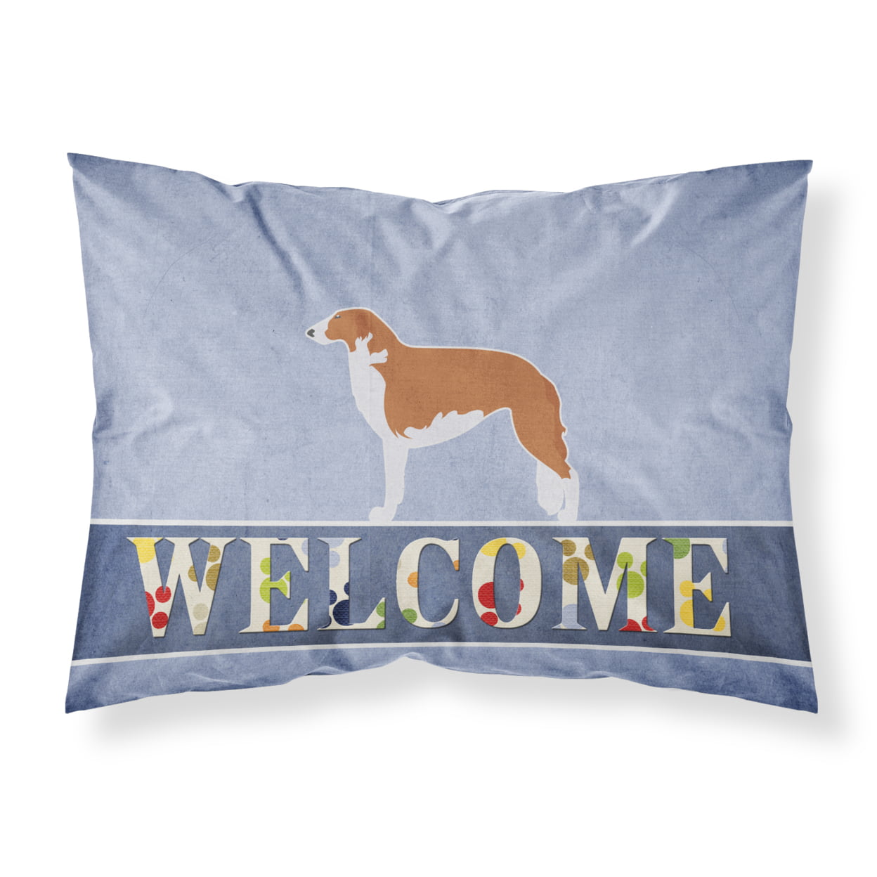 Borzoi Russian Greyhound Welcome Fabric Standard Pillowcase