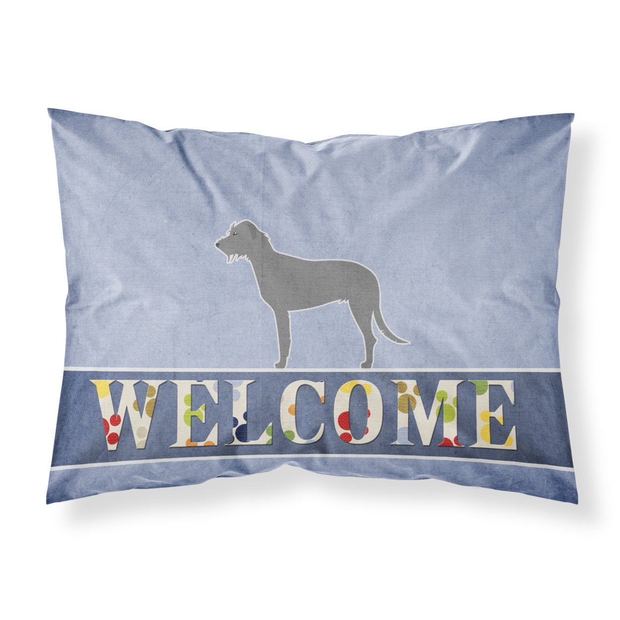Irish Wolfhound Welcome Fabric Standard Pillowcase