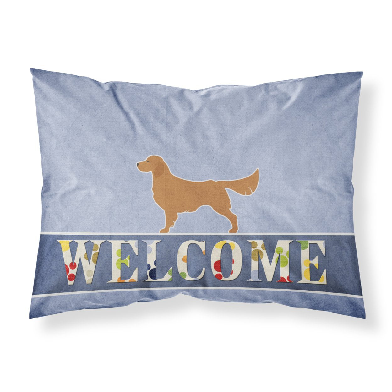 Golden Retriever Welcome Fabric Standard Pillowcase