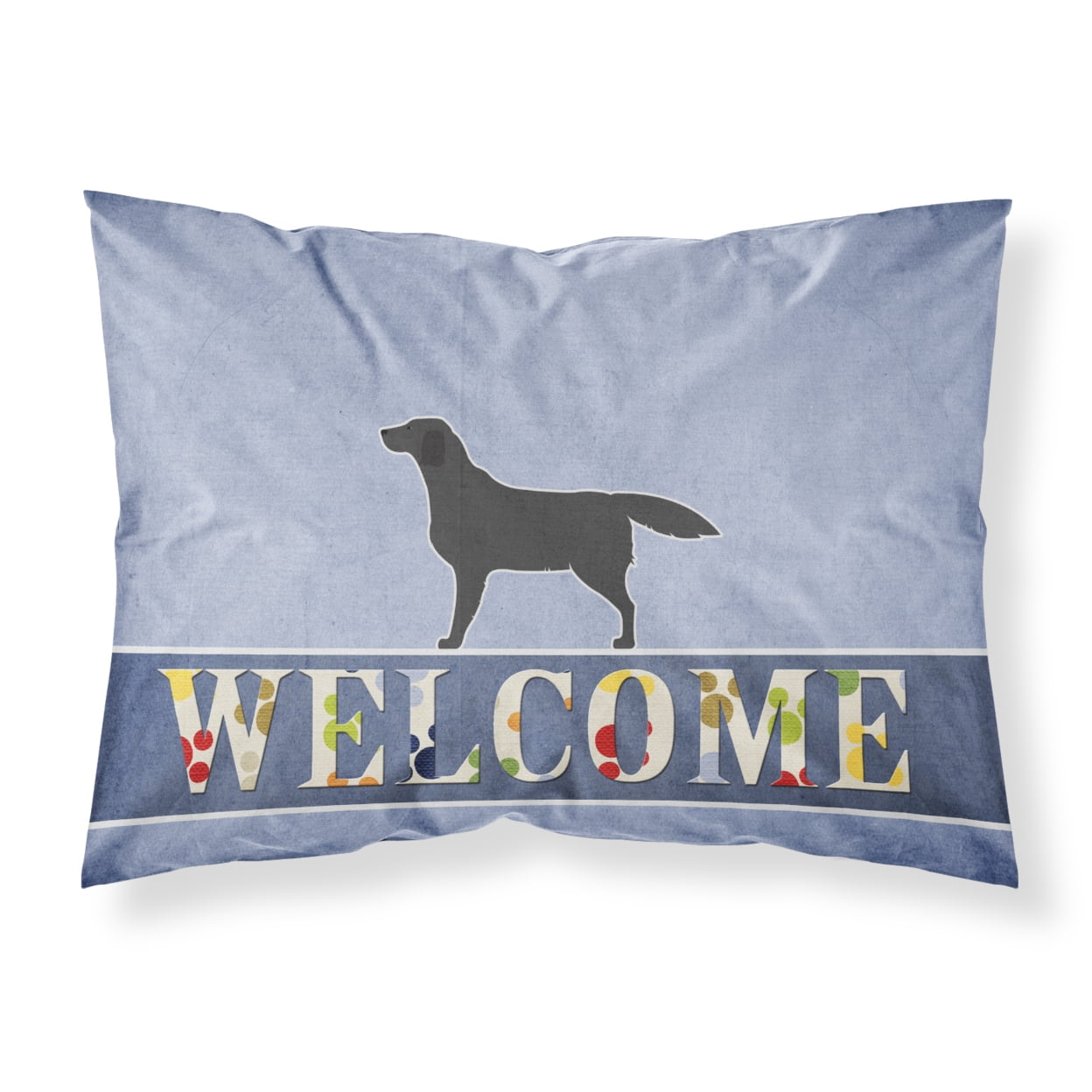 Black Labrador Retriever Welcome Fabric Standard Pillowcase