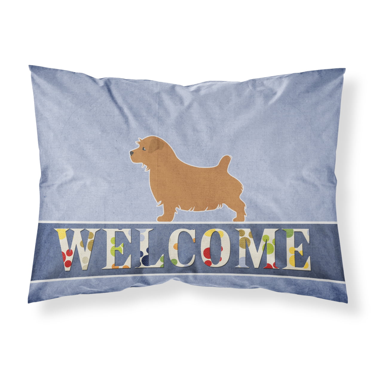 Norfolk Terrier Welcome Fabric Standard Pillowcase