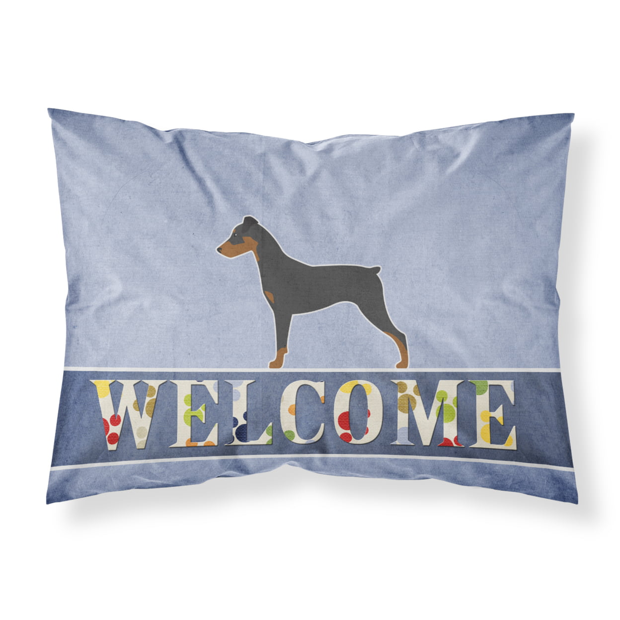 German Pinscher Welcome Fabric Standard Pillowcase