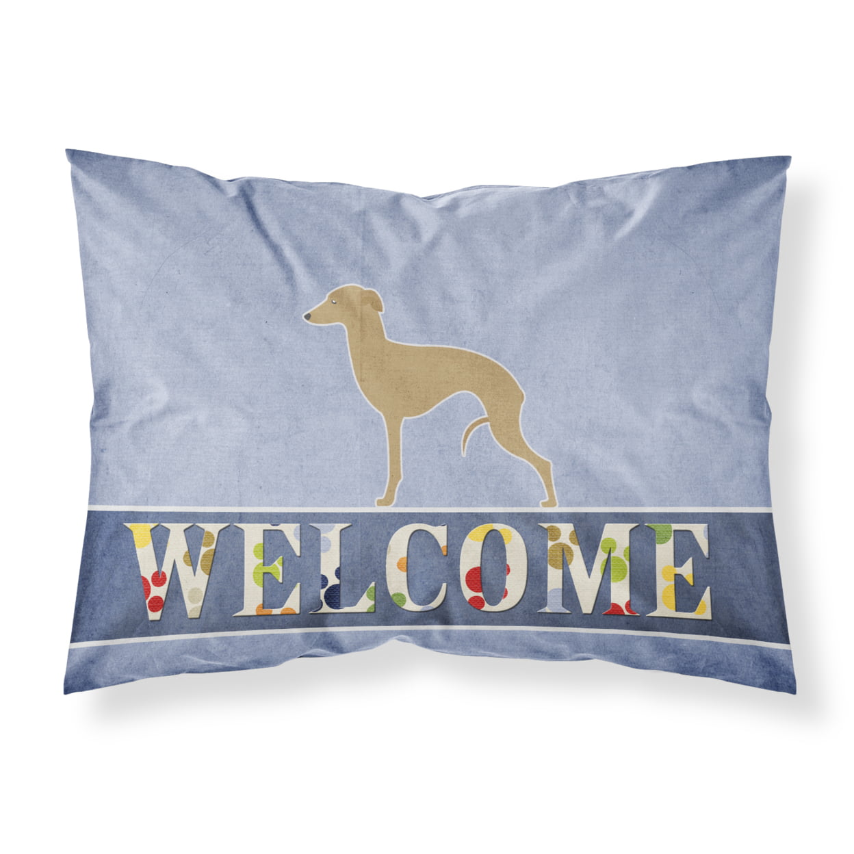 Italian Greyhound Welcome Fabric Standard Pillowcase