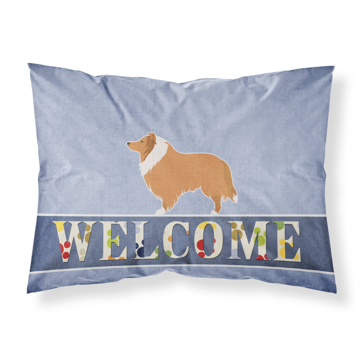 Collie Welcome Fabric Standard Pillowcase