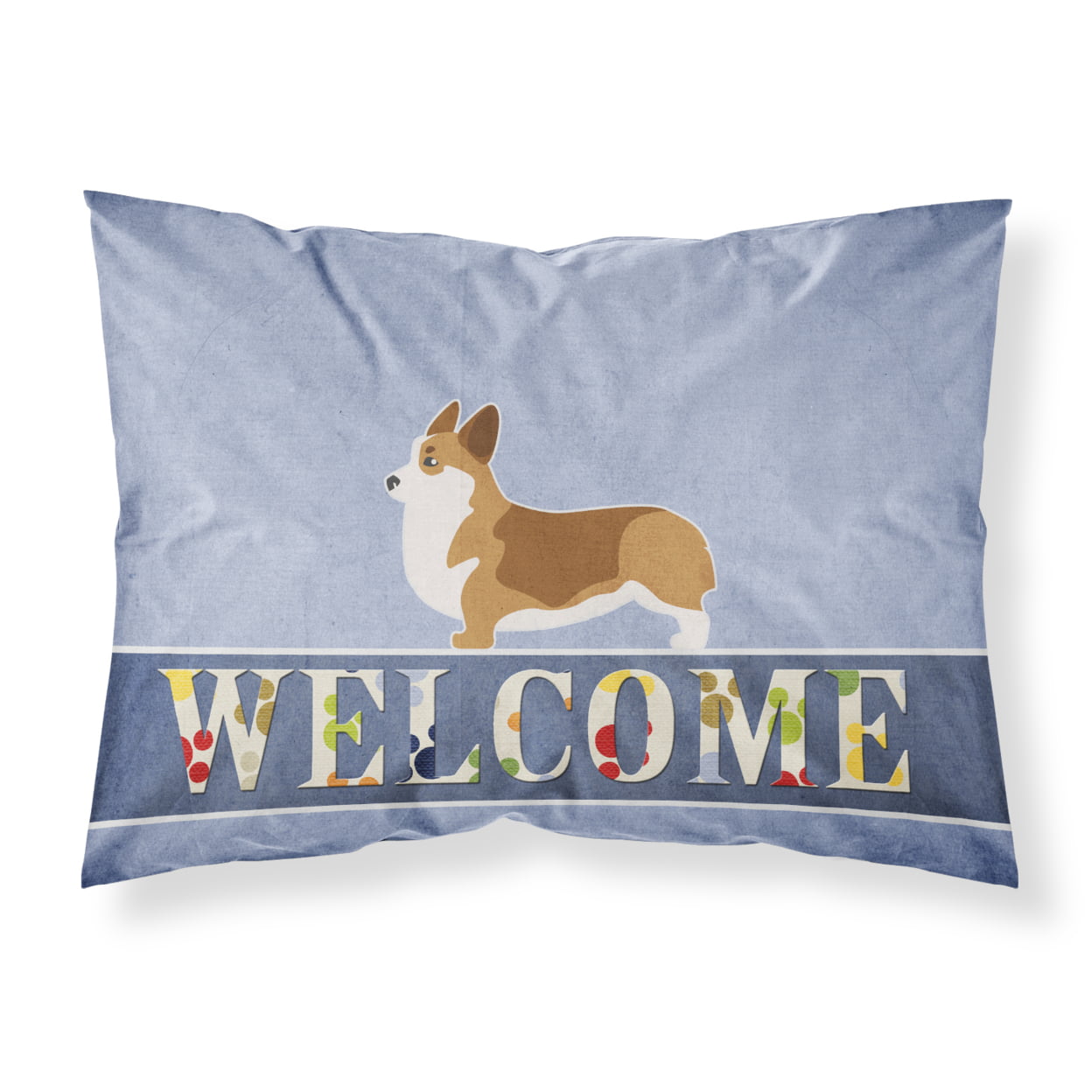 BB5524PILLOWCASE Corgi Welcome Fabric Standard Pillowcase