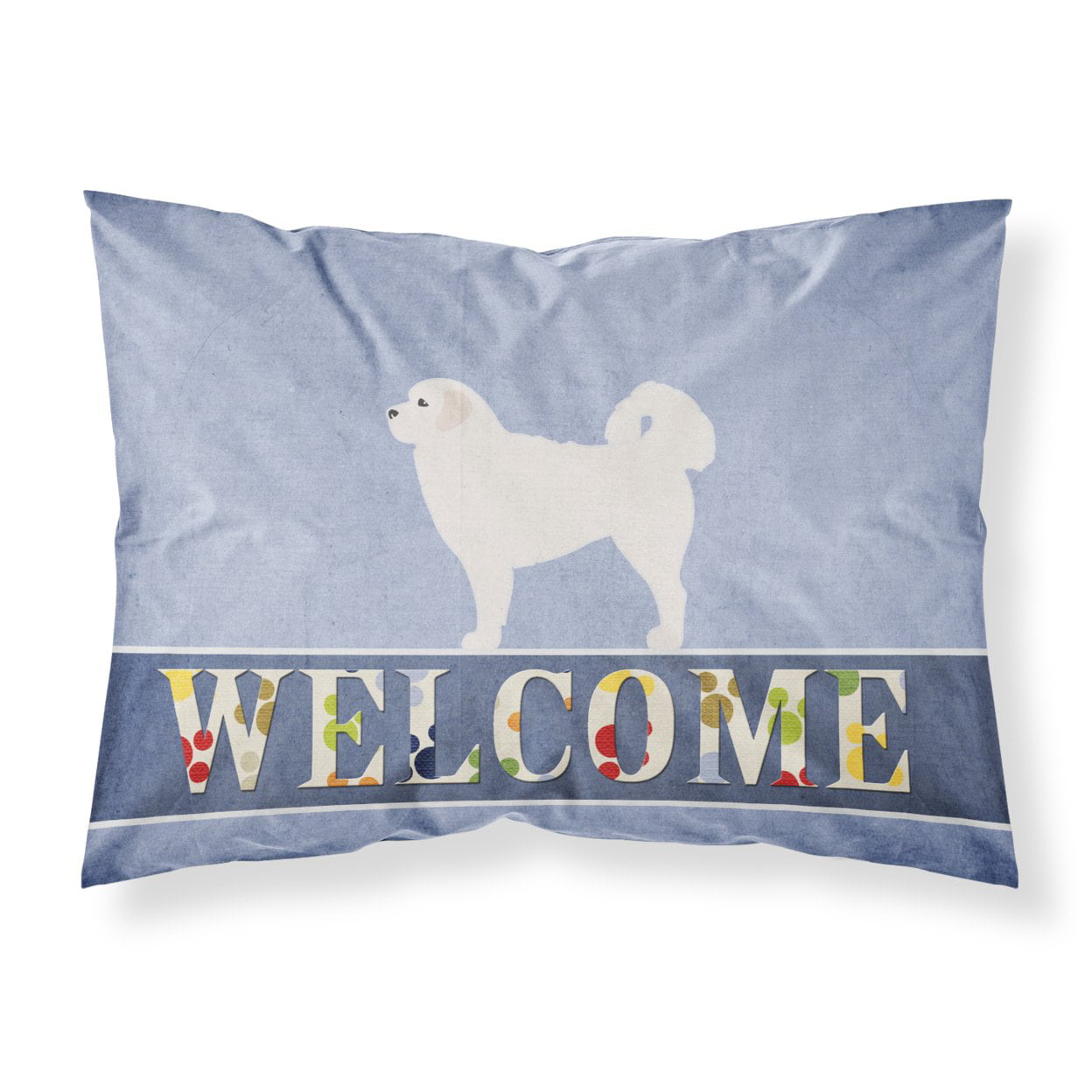 Polish Tatra Sheepdog Welcome Fabric Standard Pillowcase