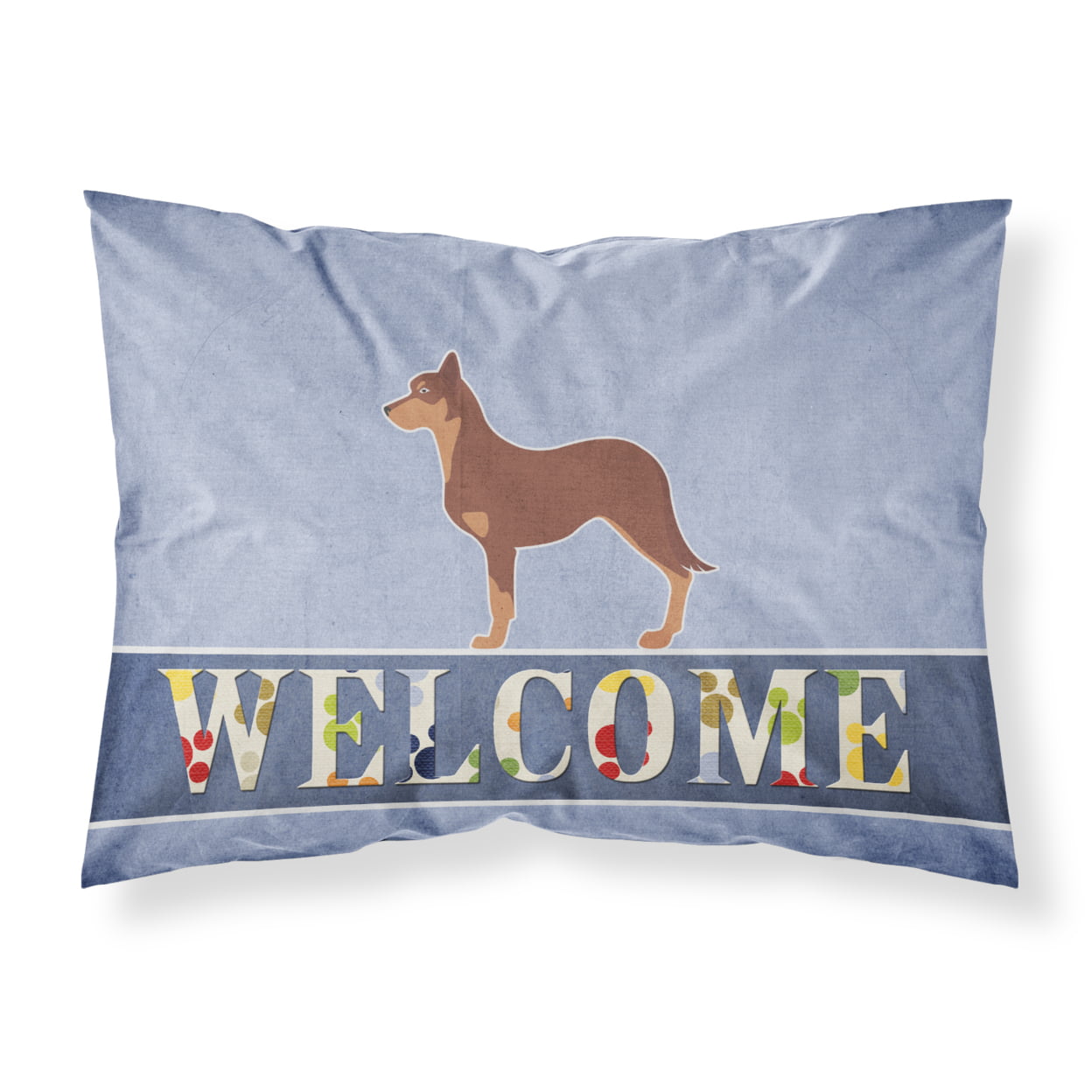 Australian Kelpie Dog Welcome Fabric Standard Pillowcase