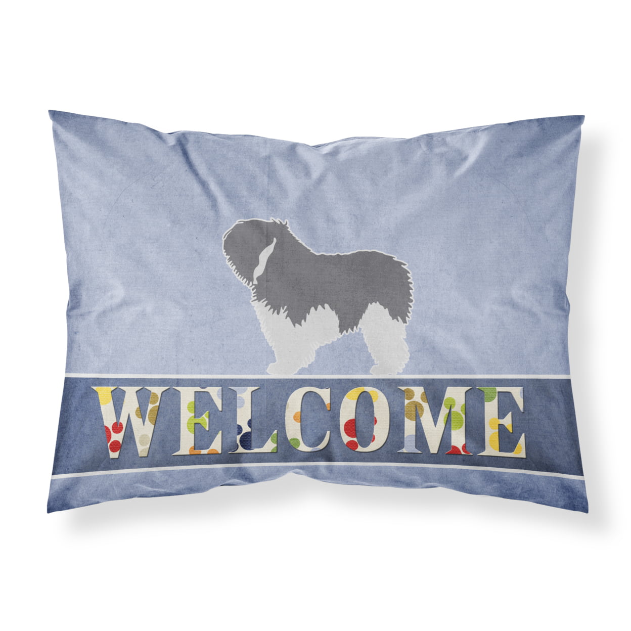 Polish Lowland Sheepdog Dog Welcome Fabric Standard Pillowcase