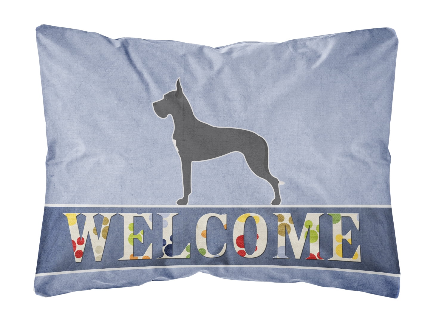 Great Dane Welcome Canvas Fabric Decorative Pillow