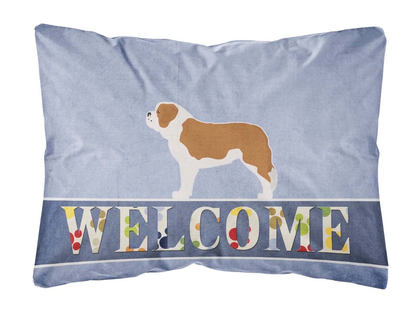 Saint Bernard Welcome Canvas Fabric Decorative Pillow