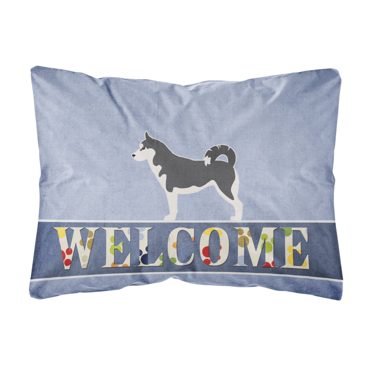 Siberian Husky Welcome Canvas Fabric Decorative Pillow