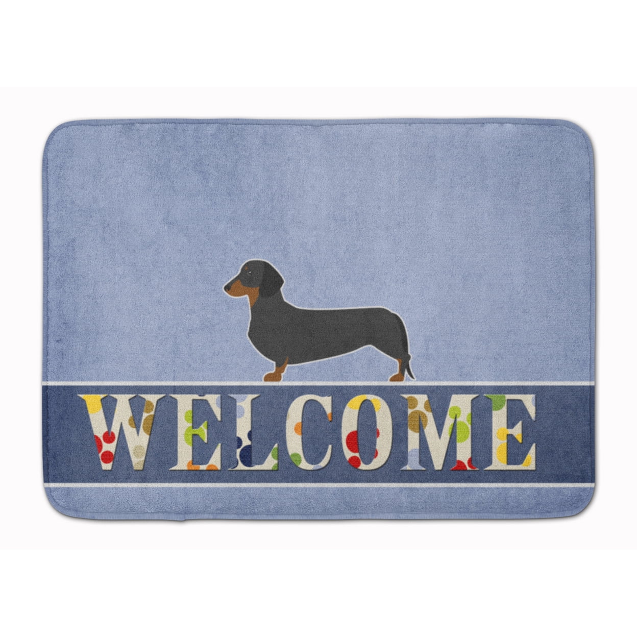 BB5486RUG Dachshund Welcome Machine Washable Memory Foam Mat