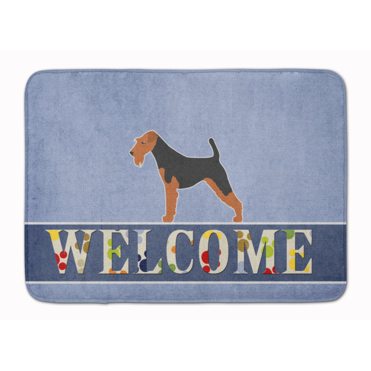 BB5489RUG Welsh Terrier Welcome Machine Washable Memory Foam Mat