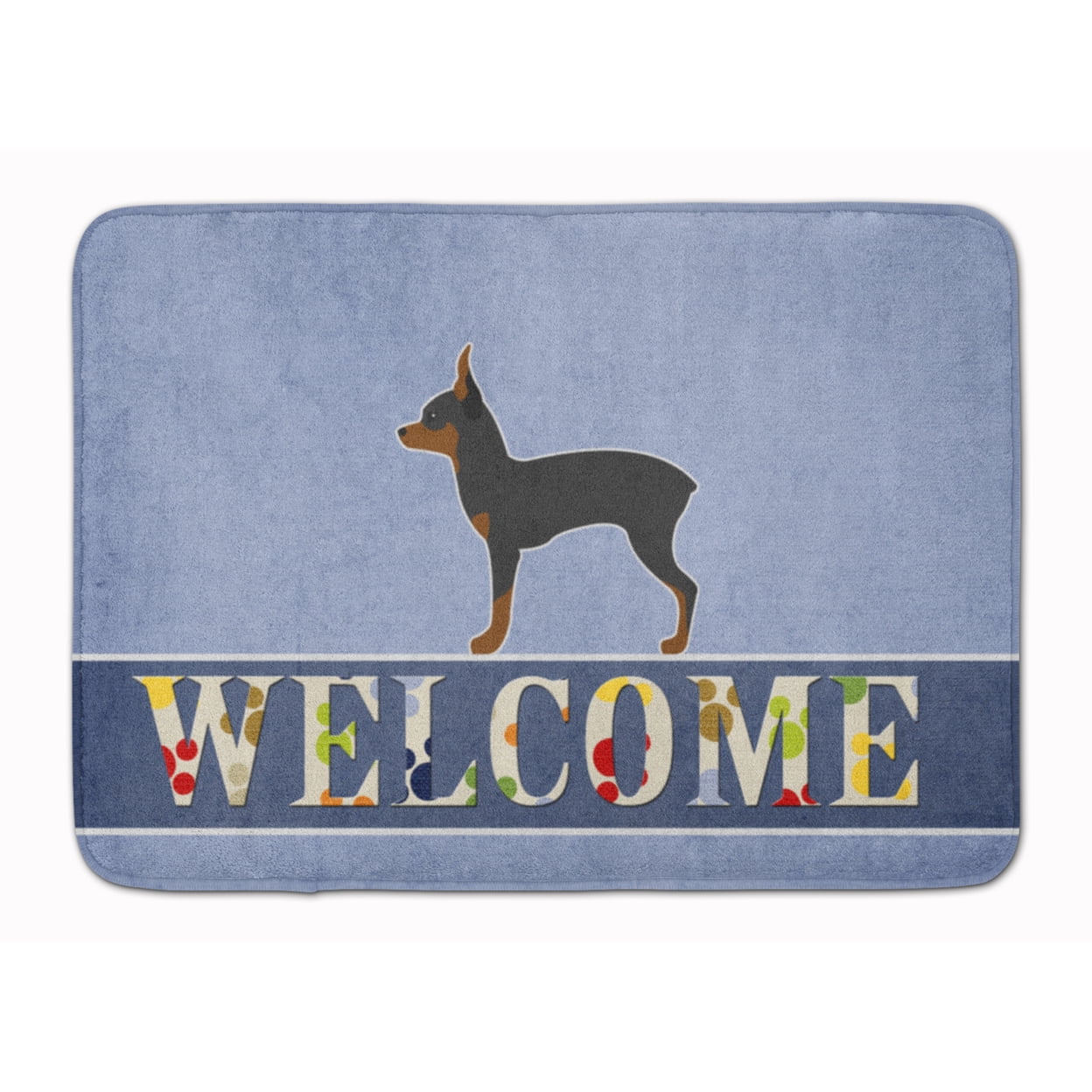 BB5491RUG Toy Fox Terrier Welcome Machine Washable Memory Foam Mat