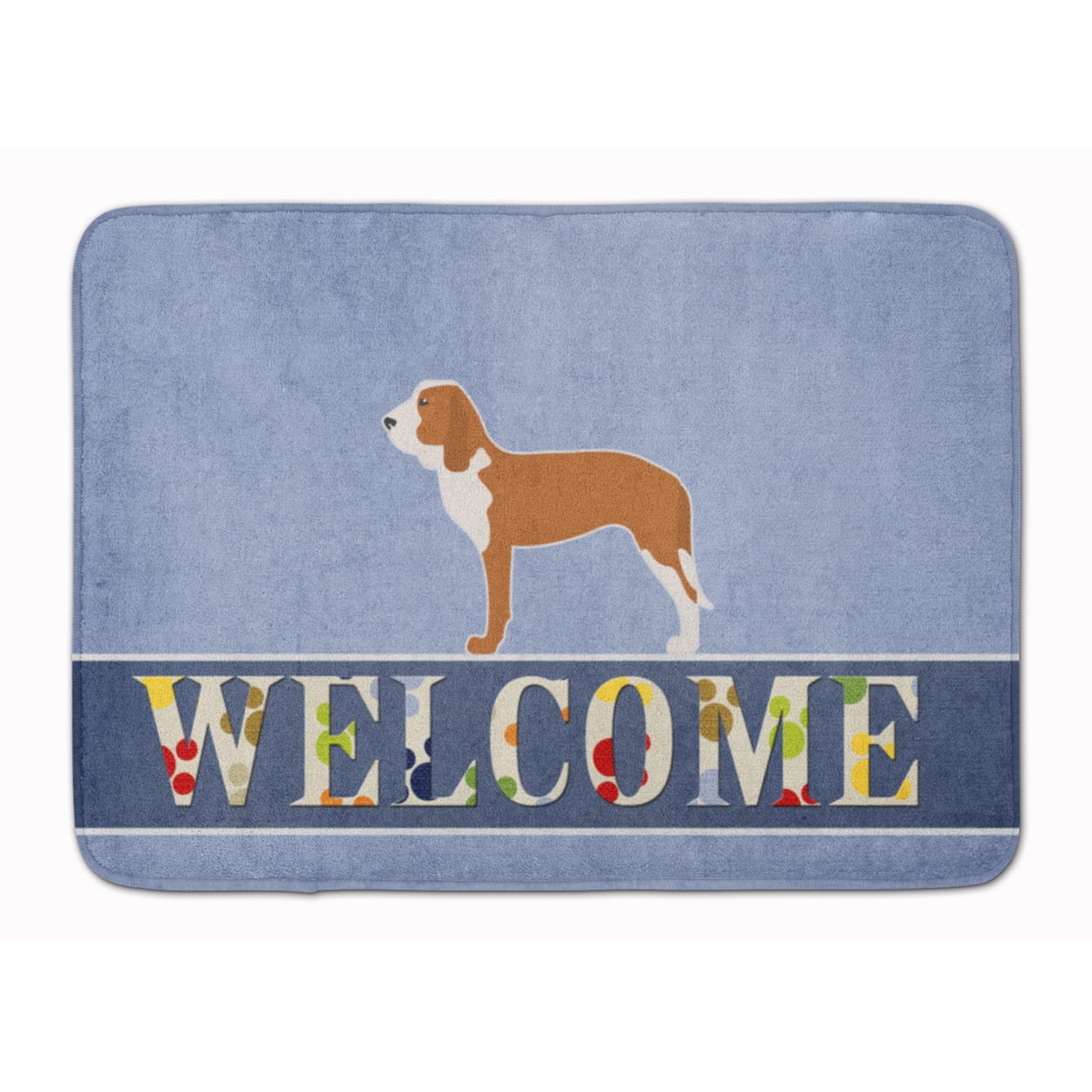 BB5495RUG Spanish Hound Welcome Machine Washable Memory Foam Mat