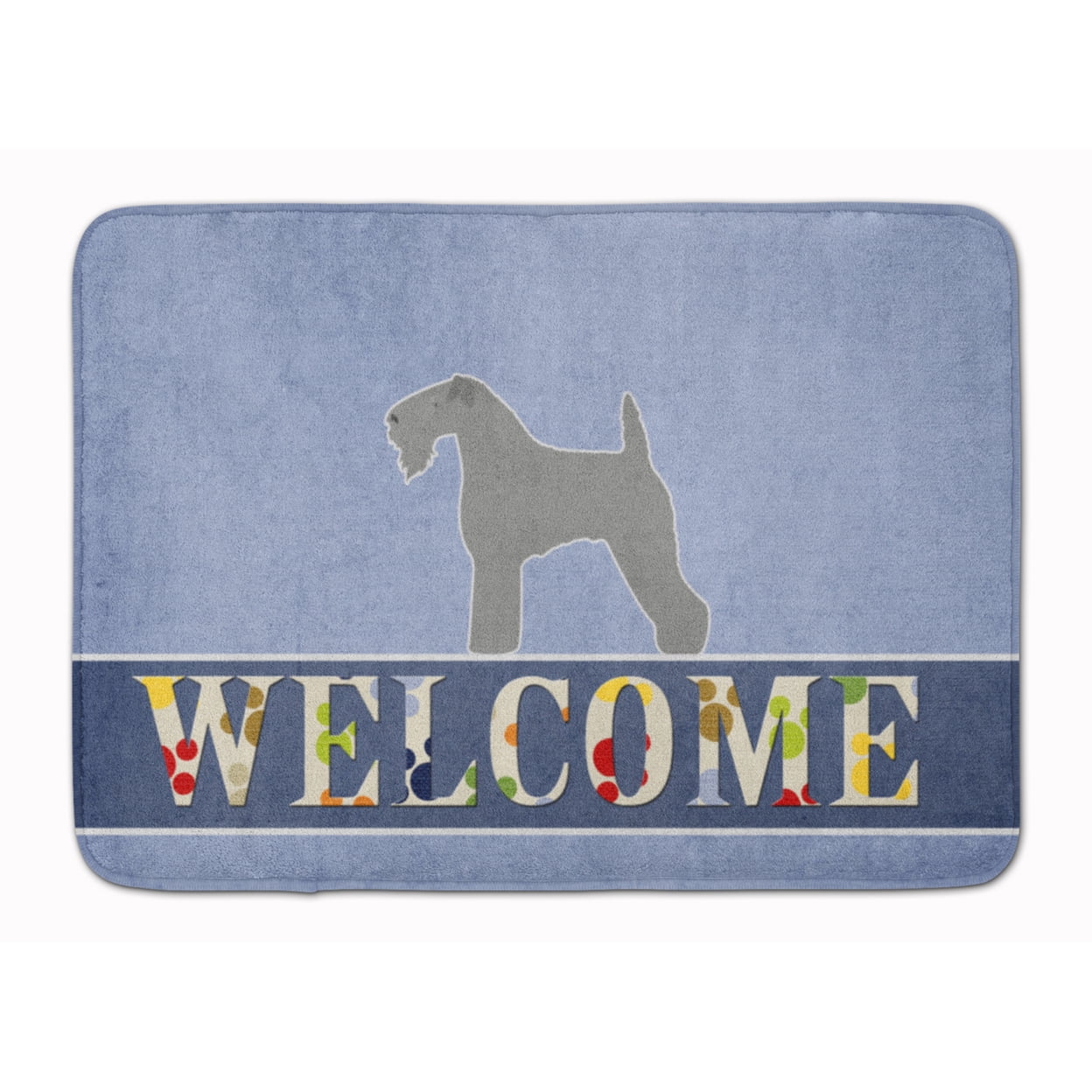 BB5496RUG Kerry Blue Terrier Welcome Machine Washable Memory Foam Mat