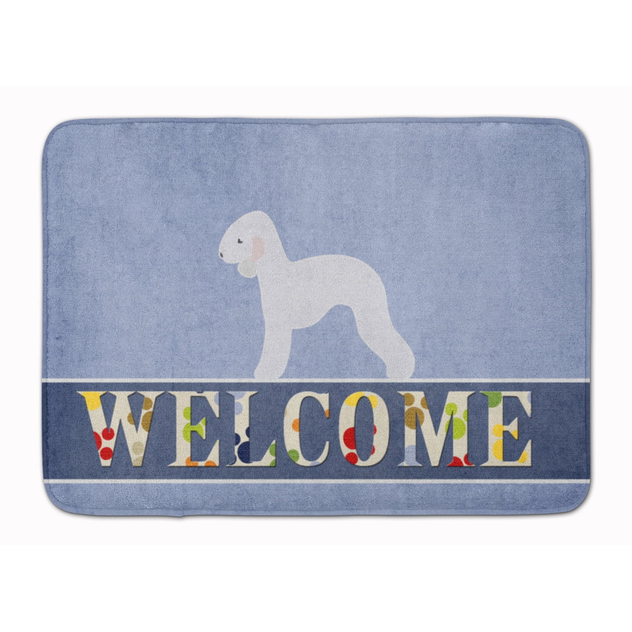 BB5498RUG Bedlington Terrier Welcome Machine Washable Memory Foam Mat
